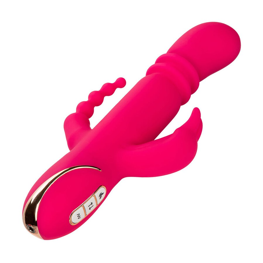 CALEXOTICS - JACK FANTASY VIBRATORE TRIPLO RISCALDATO ROSA CONIGLIO